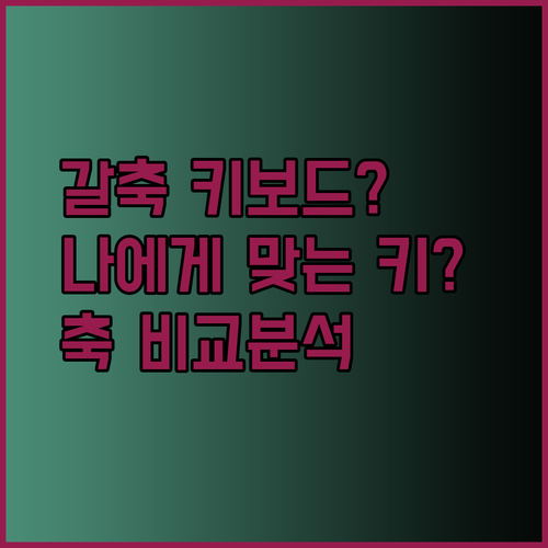 갈축 키보드가 정말 나에게 맞을까? 다른 키보드 축과 비교 분석