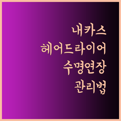 내 카스 헤어드라이어 수명 늘리는 특급 관리법.. 지금 바로 확인하세요
