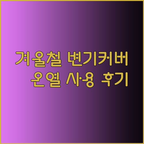 겨울철 화장실 추위 탈출! 온열 변기커버 사용 후기와 구매 가이드