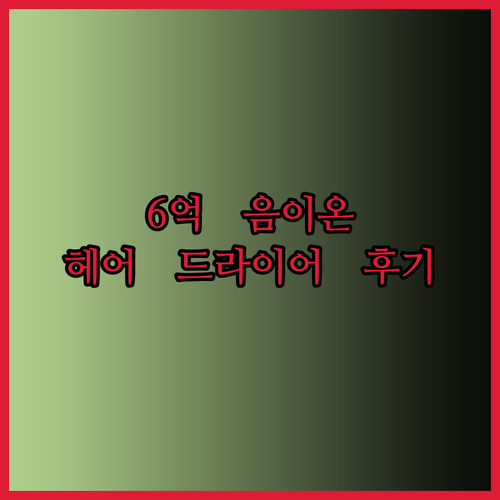 6억 음이온 헤어 드라이어 사용 후기 모음.. 놀라운 효과를 경험하세요