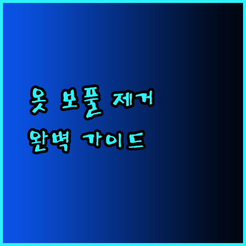 옷 보풀 제거의 모든 것 완벽 가이드