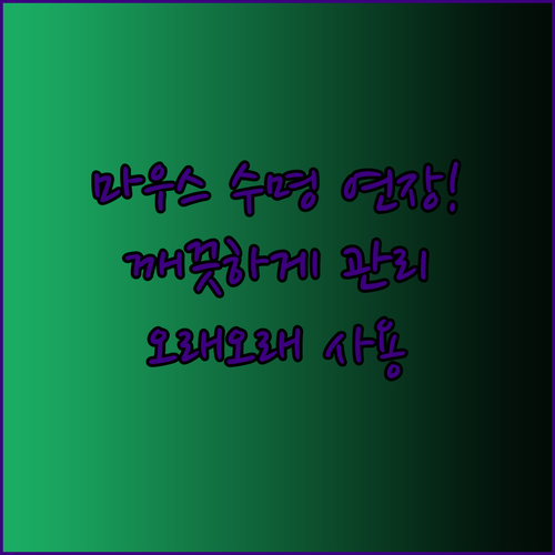 게이밍 마우스 수명 연장의 비밀? 관리와 청소 방법으로 오래오래!