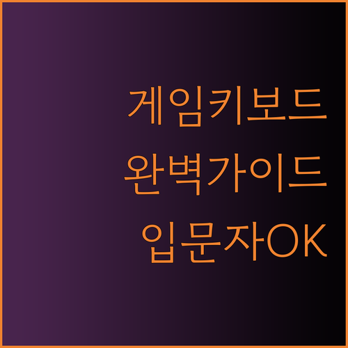 게임용 키보드 세트 완벽 가이드 입문자도 쉽게 이해할 수 있어요