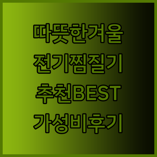 따뜻한 겨울나기 전기찜질기 추천 BEST 10 놀라운 가성비와 후기까지