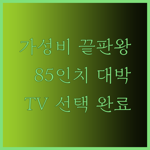 가성비 TV 선택 고민 끝 이것만 보면 돼 85인치 대박 상품도?