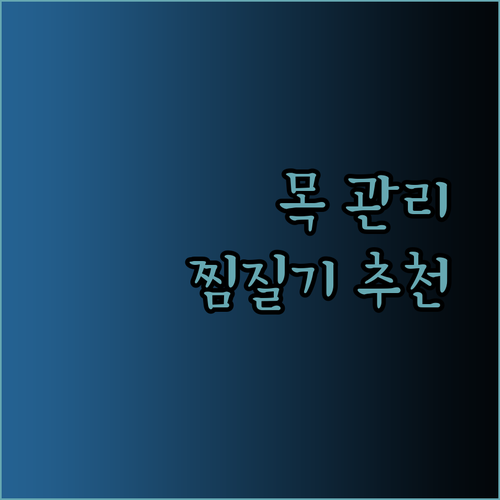 겨울철 목 관리 필수템 목 찜질기 7가지 제품 상세 리뷰