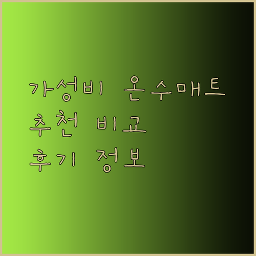 가성비 좋은 온수매트는 어떤걸까요? 꼼꼼 비교 후기와 추천
