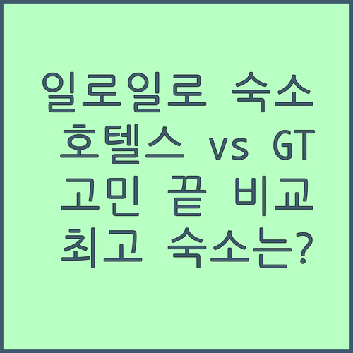 일로일로 숙소 고민 끝 고 호텔스와 GT 호텔 비교 분석
