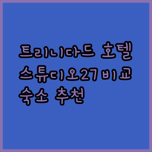 트리니다드 공항 근처 호텔 스튜디오27, 홀리데이 인, 메트로 호텔 비교분석
