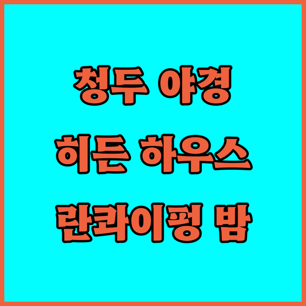 청두 야경 명소! 더 히든 하우스 허장 파빌리온에서 란콰이펑의 밤을 즐겨보세요!