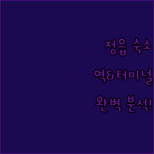 정읍 여행자를 위한 숙소 추천! 역과 터미널 근처 W, 하와이파크장, MOTEL소풍 완벽 분석