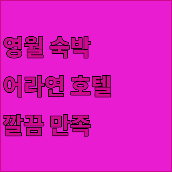 영월 서부시장 인근 어라연 호텔 숙박 후기 깔끔함에 반하다!