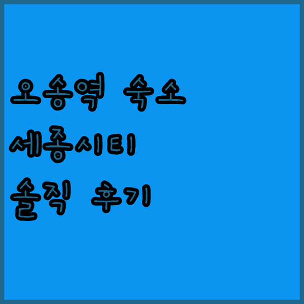 오송역 근처 호텔 어디로? 세종시티 오송호텔 솔직 후기!