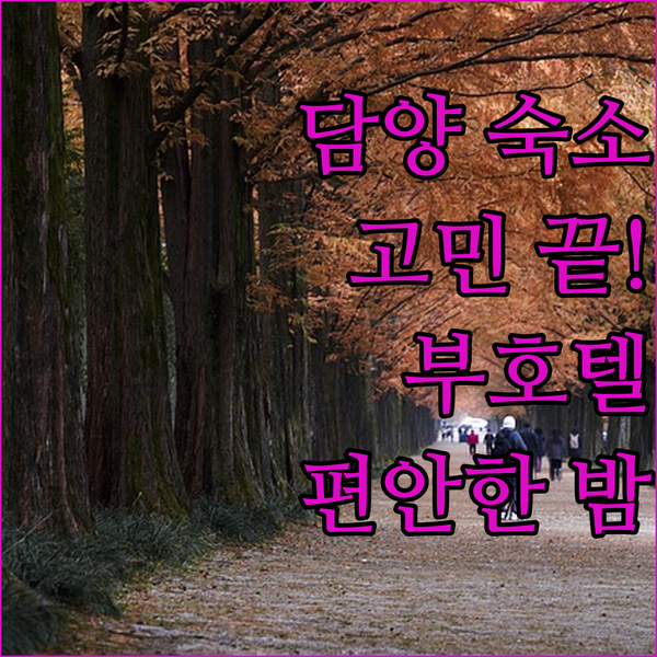 담양 여행 숙소 고민 끝! 부호텔에서 편안한 하룻밤!