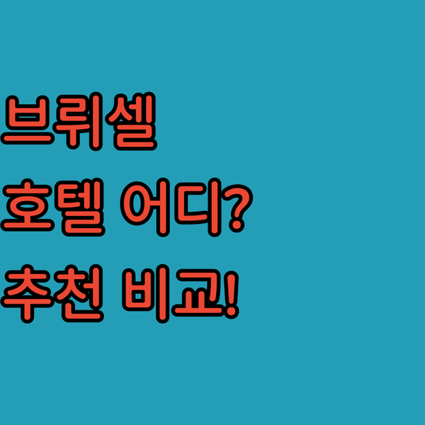 브뤼셀 그랑플라스 완벽 탐험! 아파트호텔 아다지오 vs 홀리데이 인, 당신의 선택은?
