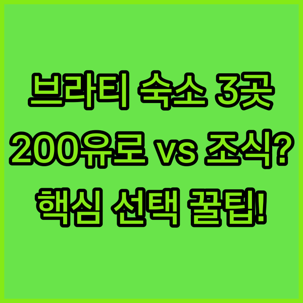 브라티슬라바 숙소 3곳 EUR 200 보증금과 무료 조식 중 당신의 선택은 무엇인가요