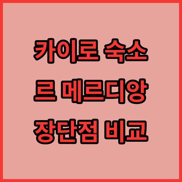카이로 여행객 필독 르 메르디앙 카이로 에어포트 숙박 후기 장점과 단점 완벽 비교