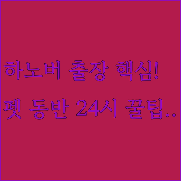 비즈니스 여행 하노버 호텔 필독 반려동물 동반 가능 호텔부터 24시간 룸서비스까지