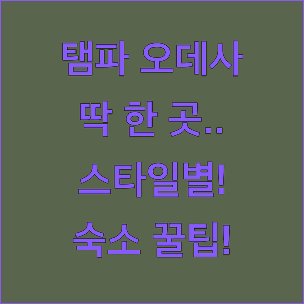 탬파 오데사 호텔 딱 한 곳 고른다면? 여행 스타일에 따른 숙소 3곳 완벽 비교