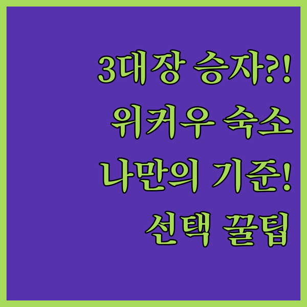 위커우 섬 숙소 3대장 누가 승자일까 나에게 맞는 최고의 풀빌라 홈스테이 선택 기준