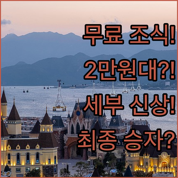 무료 조식 4성급 vs 2만원대 가성비 세부 신상 숙소 3곳 승자는