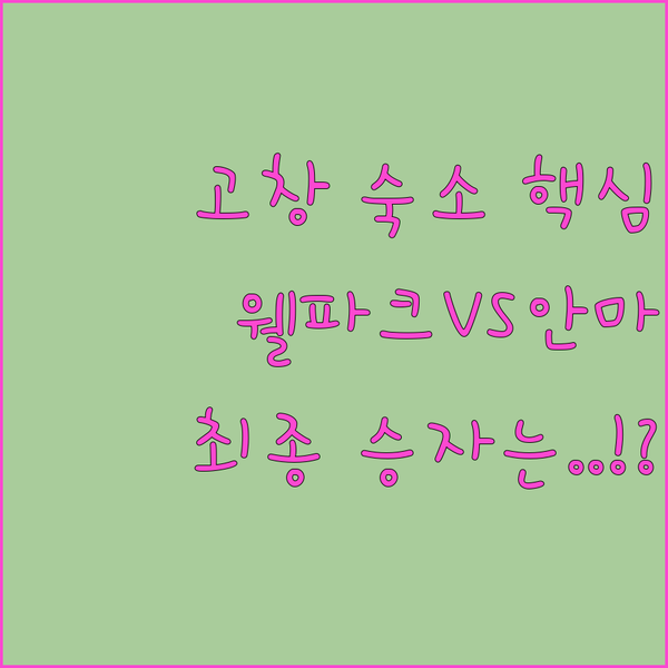 고창 숙소 완벽 비교 신축 웰파크호텔 VS 안마의자 모양성 최종 승자는