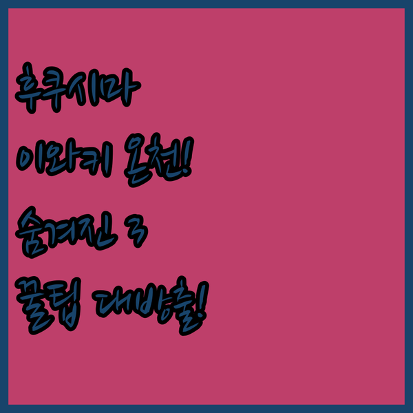 후쿠시마 이와키 온천 료칸 숙소 전통 호텔 3곳 숨겨진 매력 대공개