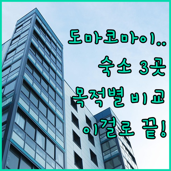 도마코마이 숙소 3곳 완벽 비교 당신의 여행 목적에 맞는 최고의 선택은