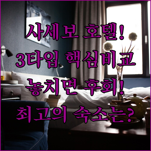 사세보 호텔 선택 3가지 타입 완벽 비교 당신의 취향은