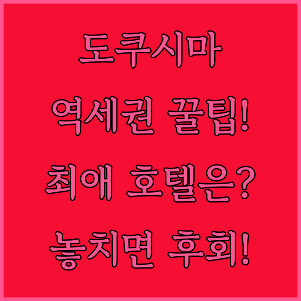 도쿠시마 여행 필수템 역세권 호텔 3파전 당신의 최종 선택은 무엇인가요